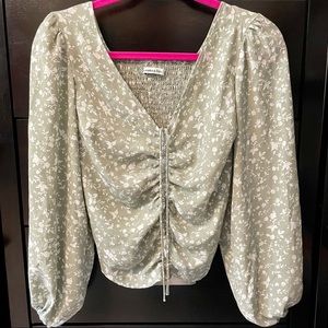 Abercrombie and Fitch Long Sleeve Cinched Front Top S